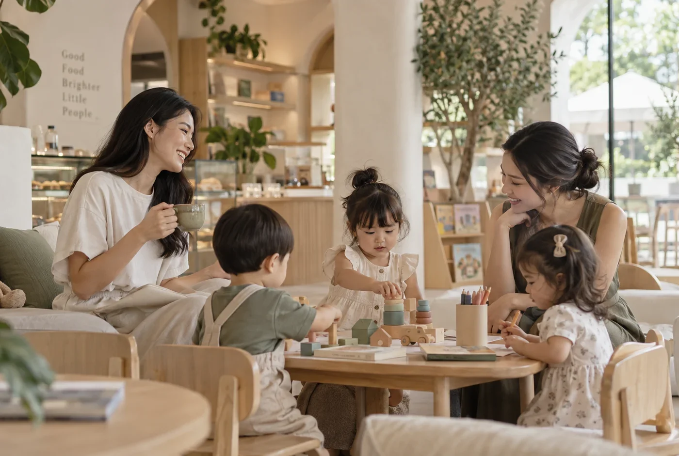 Anak bermain di tempat playdate yang nyaman untuk moms di BSD.